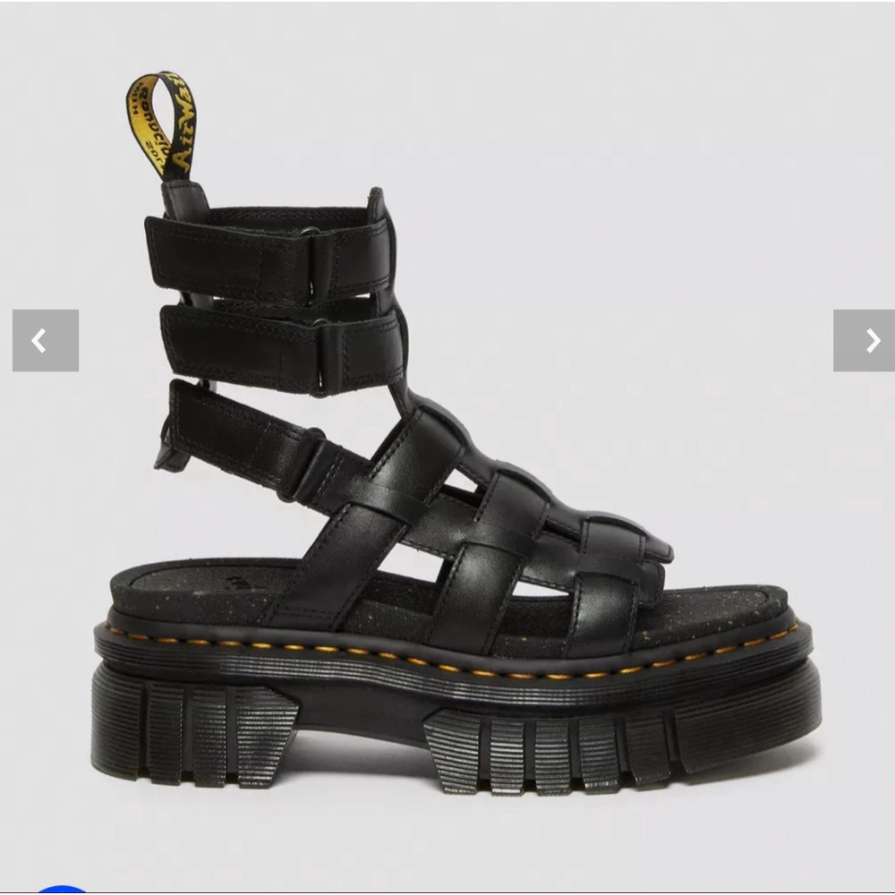 Women's Dr. Martens Black Ricki Gladiator Platform Sandals Size 9 - Picture 2 of 5